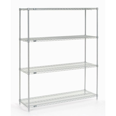 Nexel Stainless Steel Wire Shelving, 54W x 18D x 74H 18547S